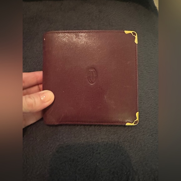 Cartier Other - Cartier Bordeaux Leather Bi-Fold Wallet w COA
